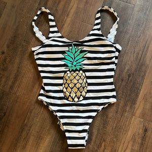 No boundaries pineapple one piece bathing suit